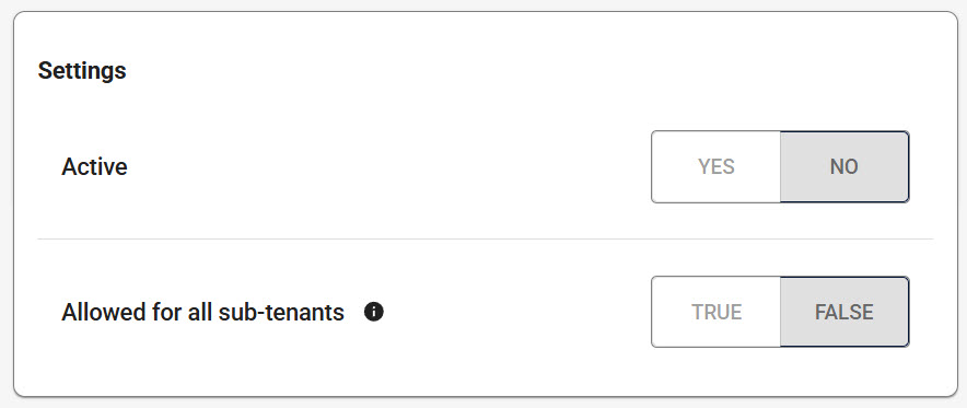 Other settings and activation method (SQL Push)