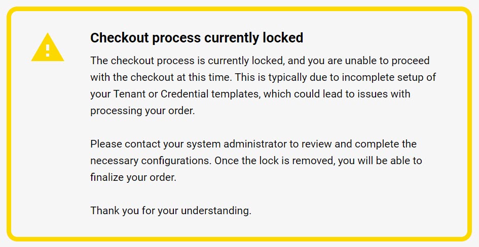 Screenshot of the error message