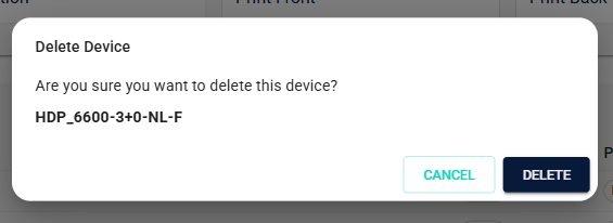 Delete confirmation dialog