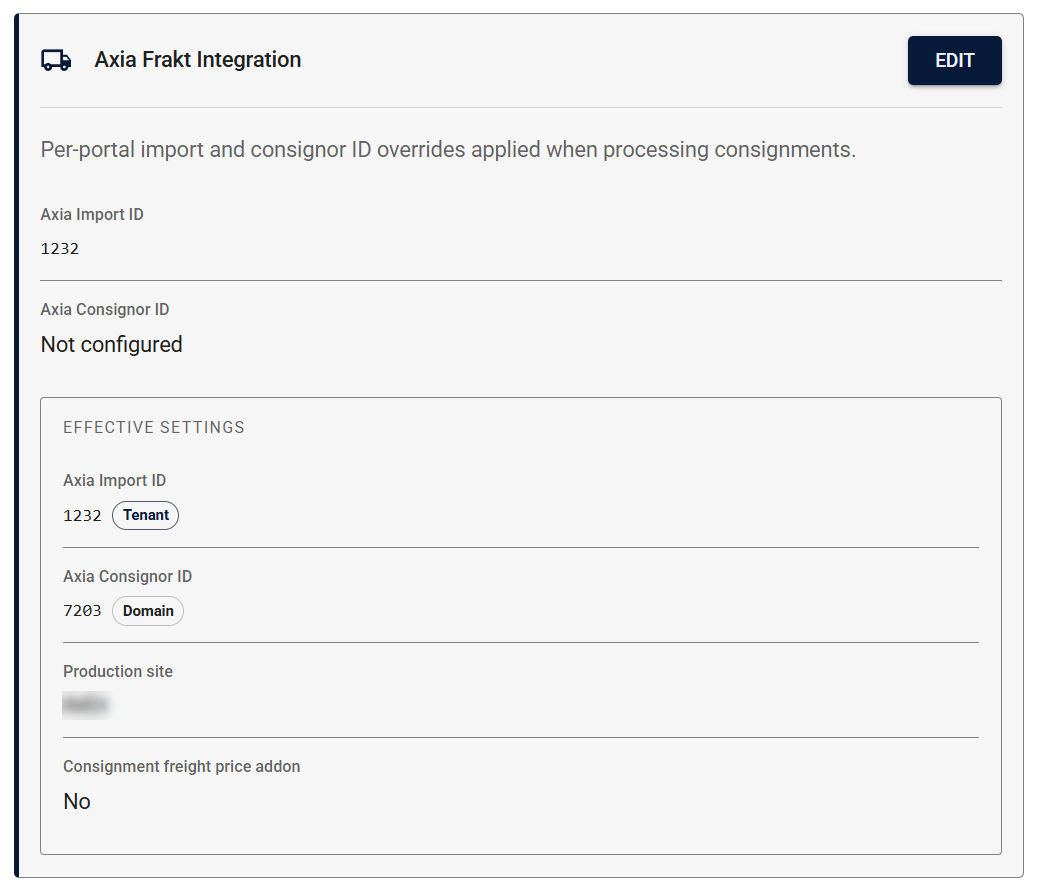 Settings inheritance overview panel