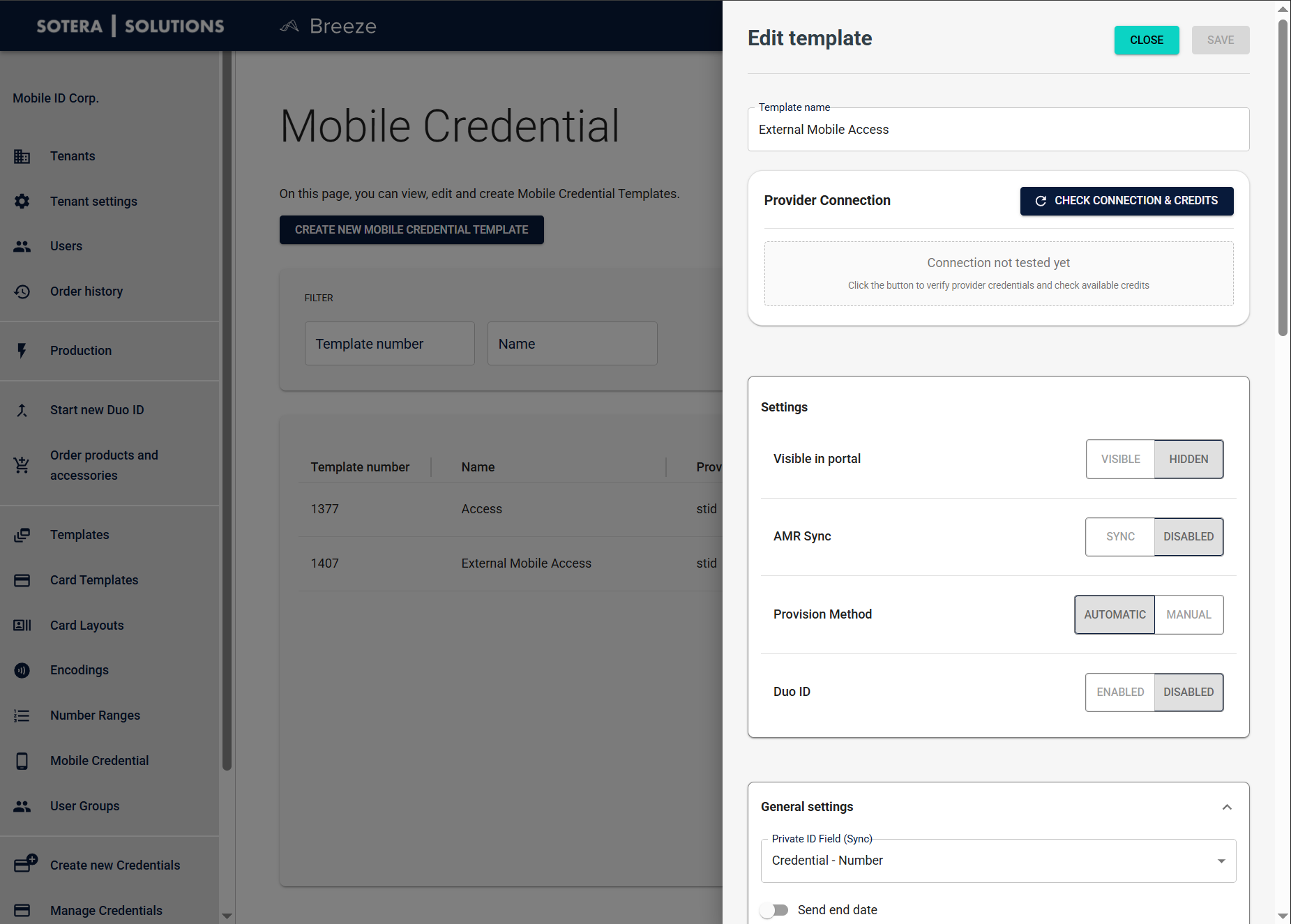 Template Editor Detail View