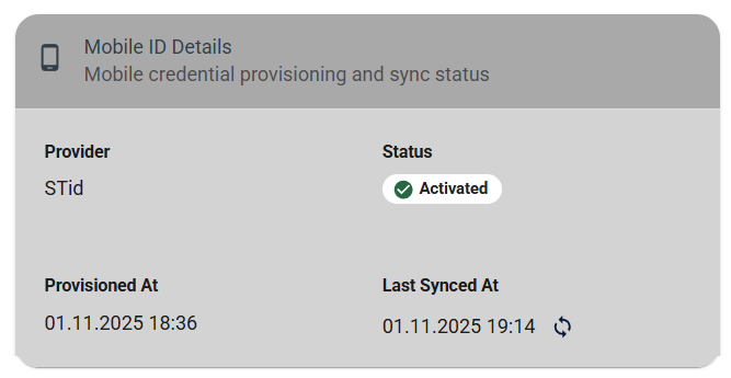 Mobile ID details page