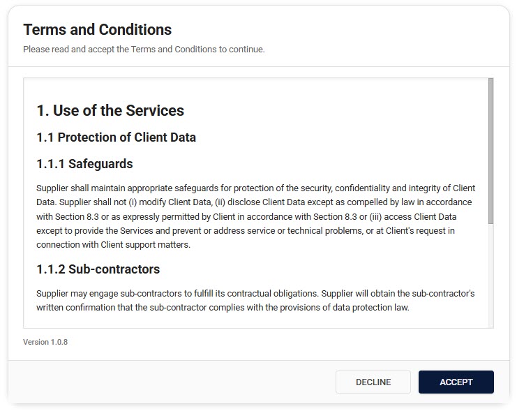 Terms and Conditions Management